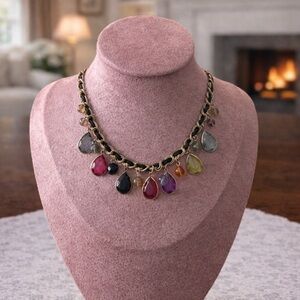 Elegant Multicolor Teardrop Necklace